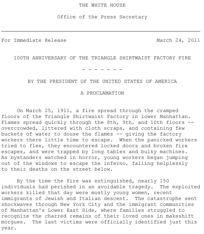 Presidential Proclamation